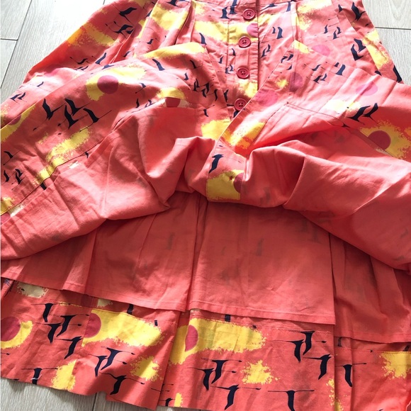 Emily and Fin Sweetheart Neckline Flare Dress in Orange Size S - Picture 8 of 12